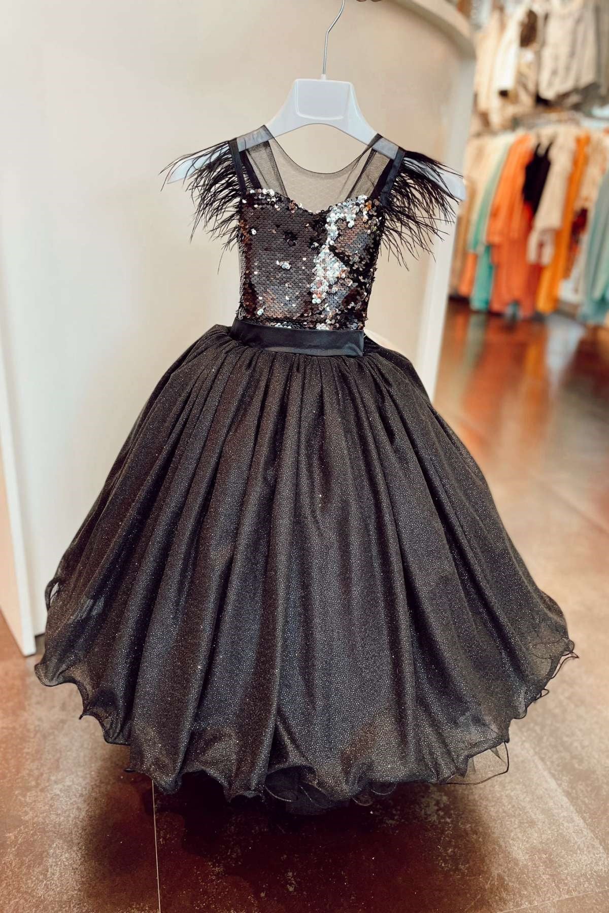 3-9 YAŞ KIZ ÇOCUK ABİYE SİYAH