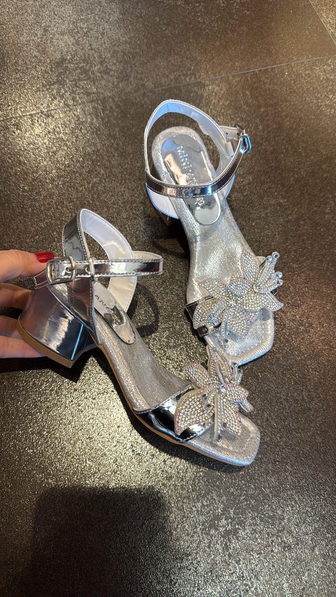 31-36 Numara Kız Çocuk Taşlı Topuklu Ayakkabı