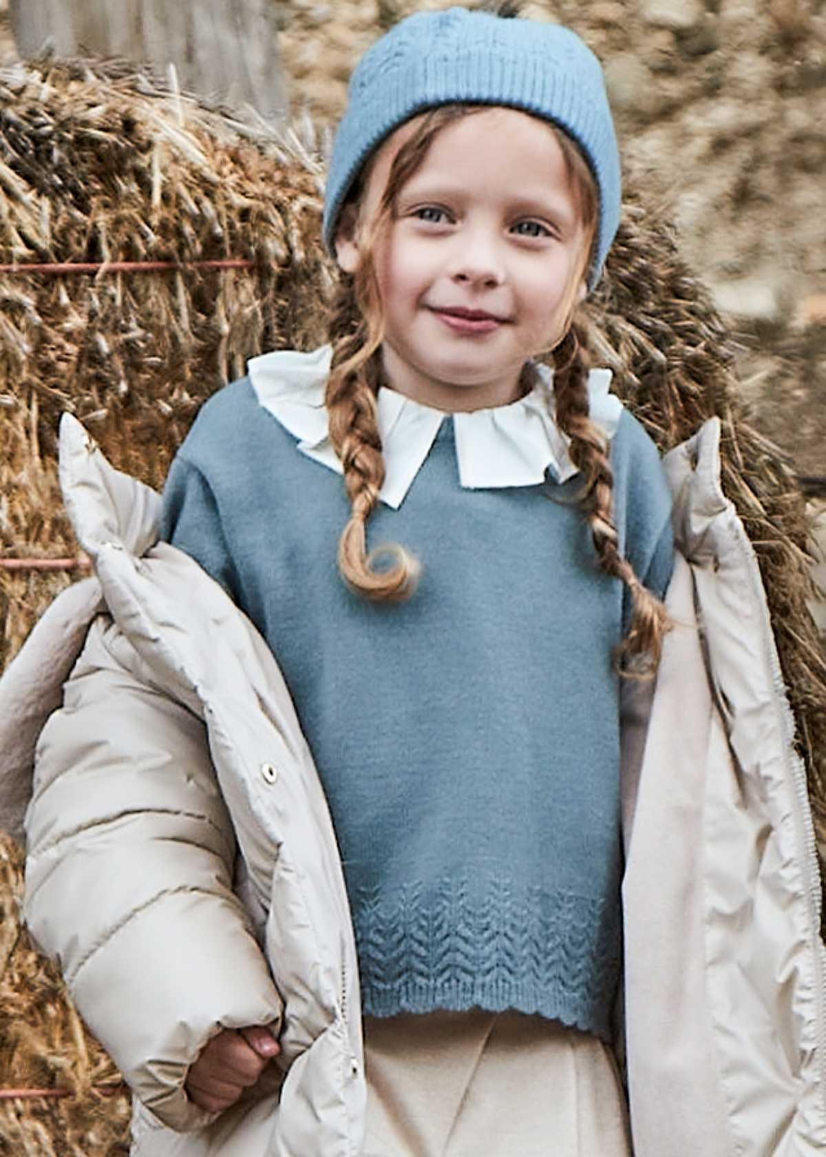 4-10 Yaş Kız Çocuk Örme Kazak