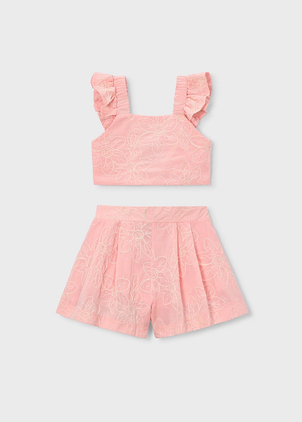 4-10 Yaş Kız Çocuk Şort  Takım Pembe