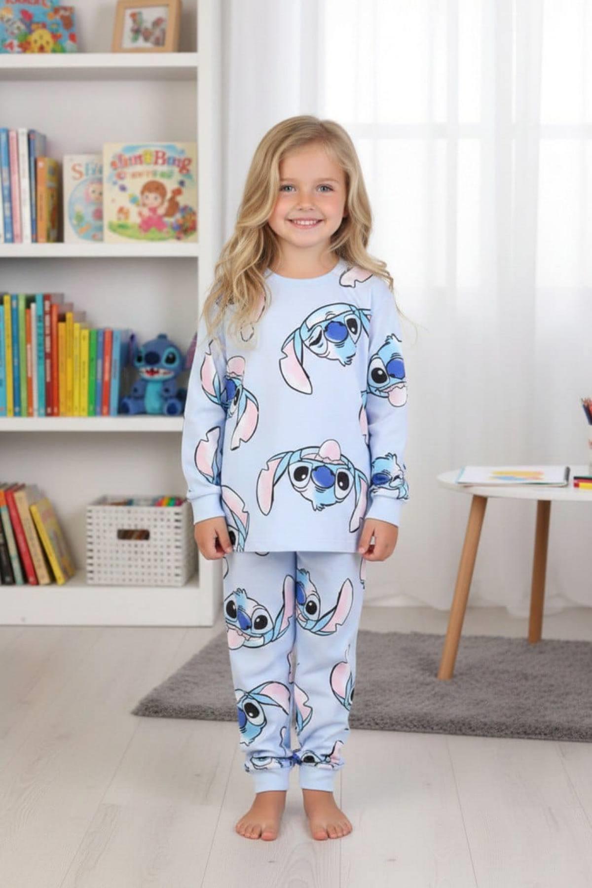 4-13 Yaş Kız Çocuk Stiç Pijama Takım