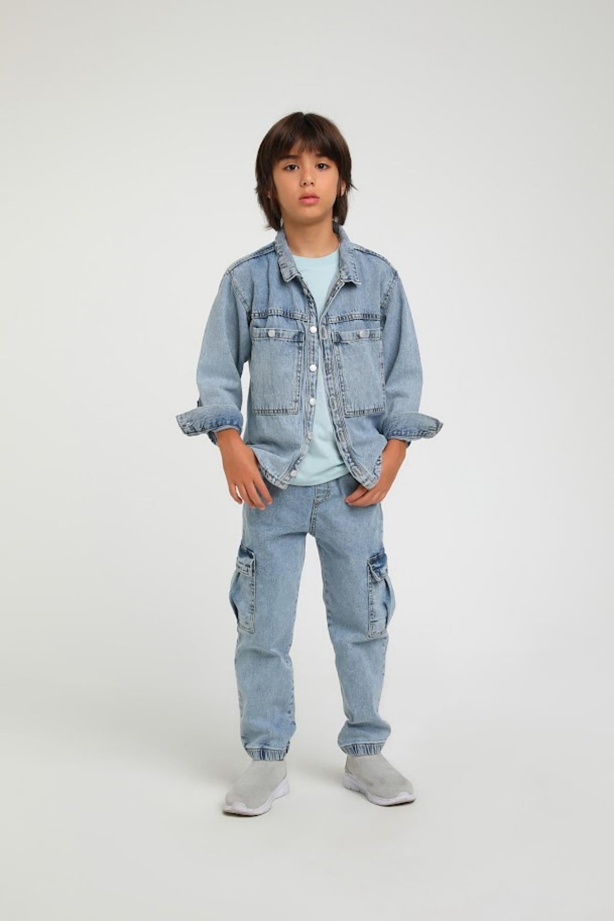 4-14 Yaş Erkek Çocuk Denim Kot Ceket