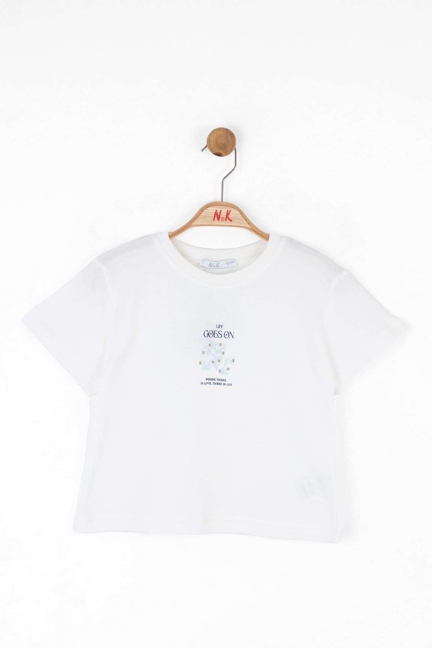 4-8 Yaş Kız Çocuk Joy Örme Tişört