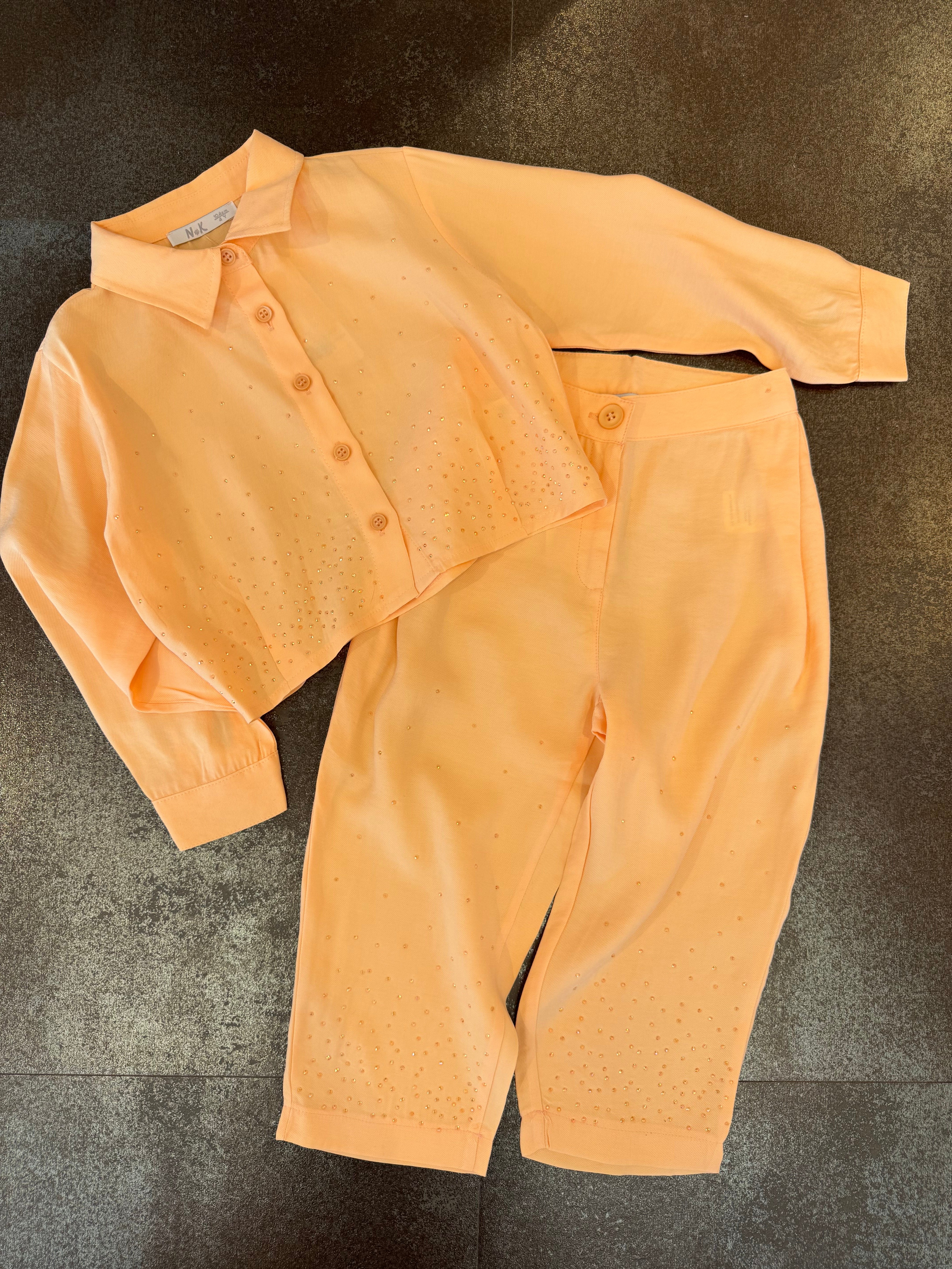 4-8 Yaş Kız Çocuk Melba Gömlek Pantolon Takım