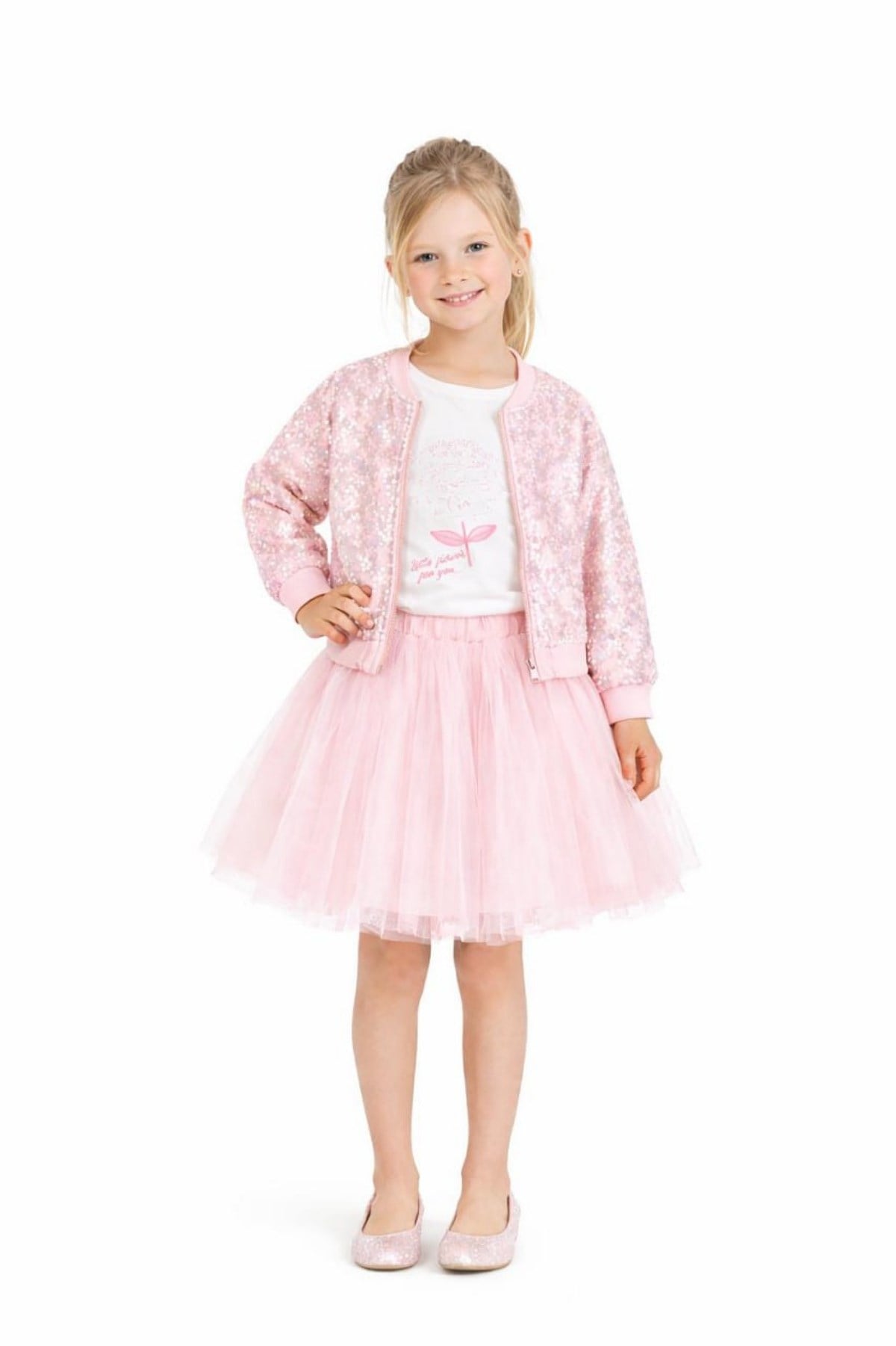 4-8 Yaş Kız Çocuk Payetli Ceket