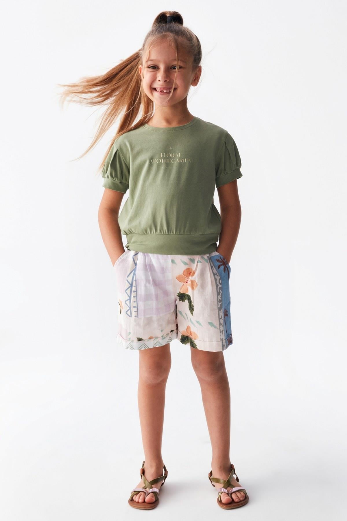 4-8 Yaş Kız Çocuk Peru Şort