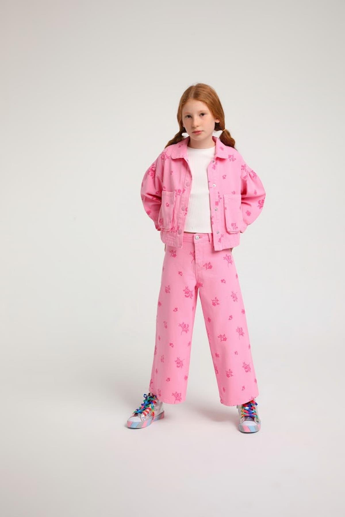 4-9 Yaş Kız Çocuk Pembe Pantolon