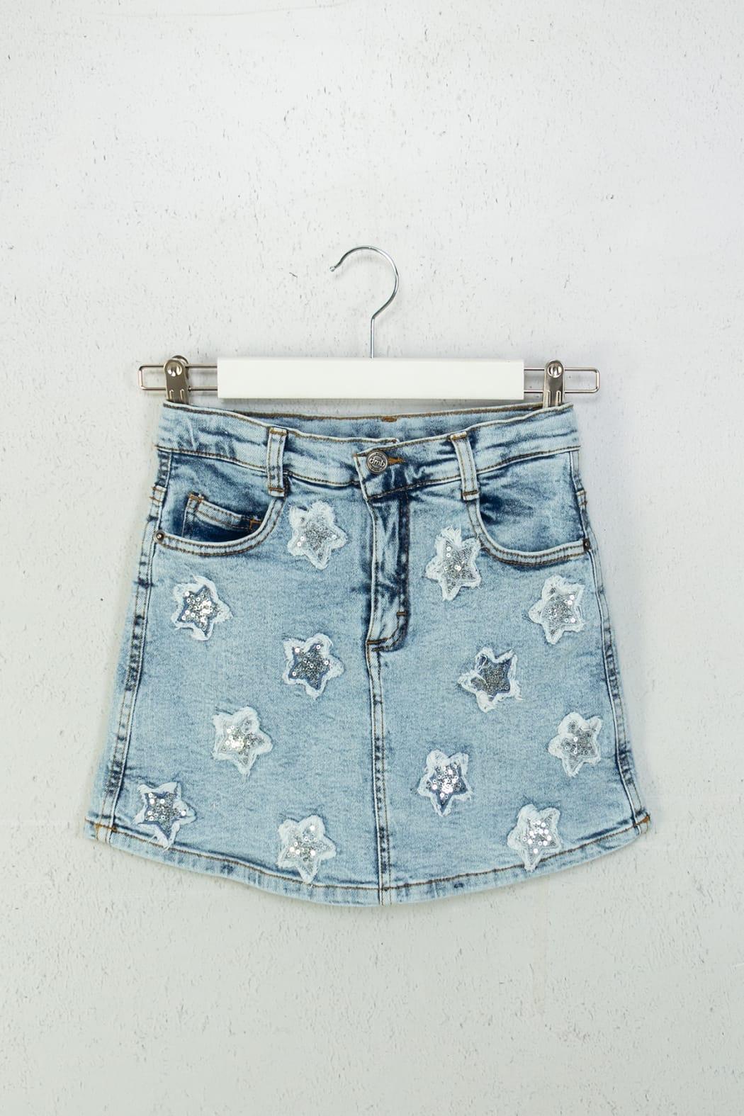 4-9 Yaş Kız Çocuk Yıldızlı Şort Etek