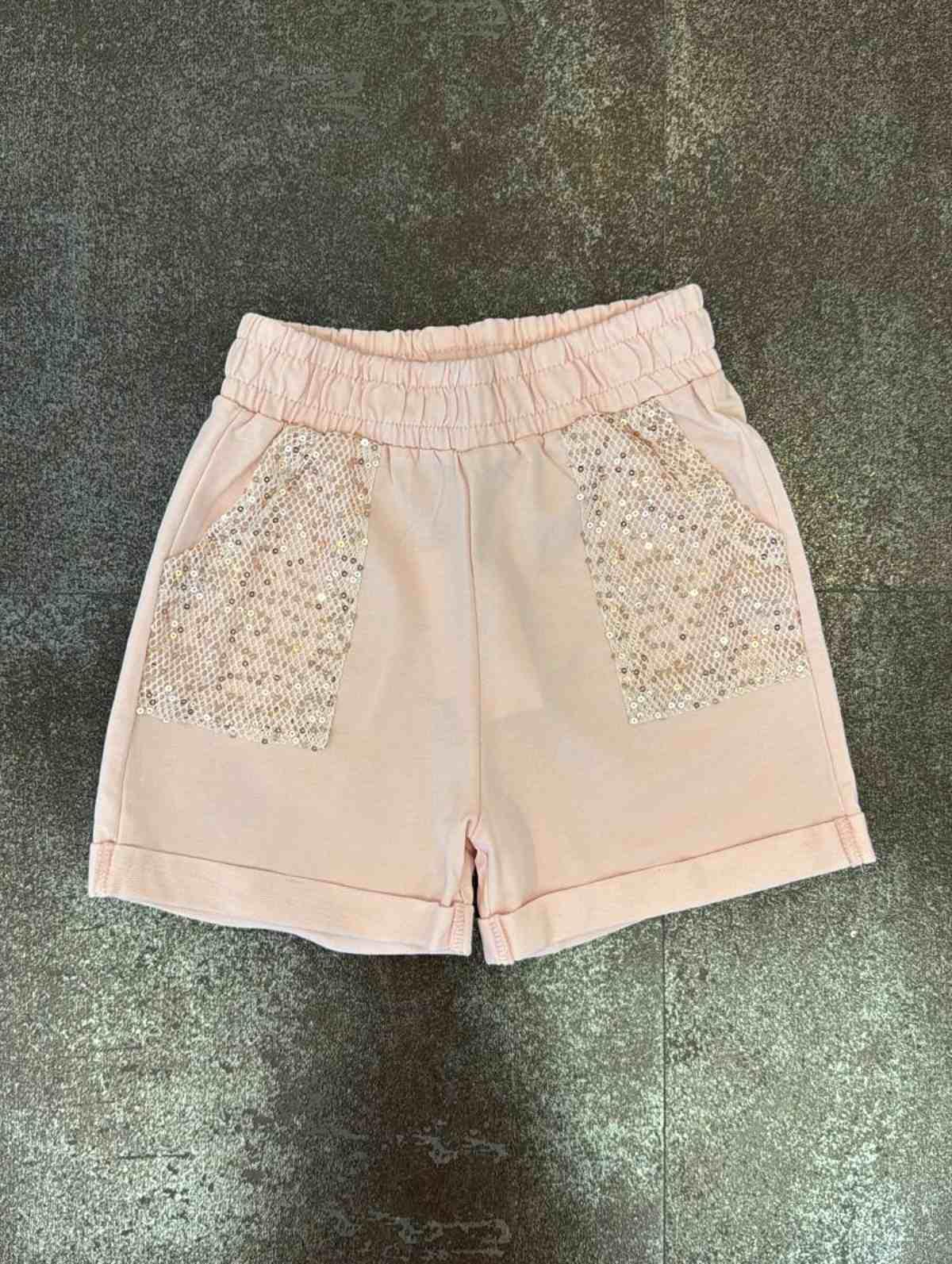 5-14 Yaş Kız Çocuk Cepleri Pullu Şort