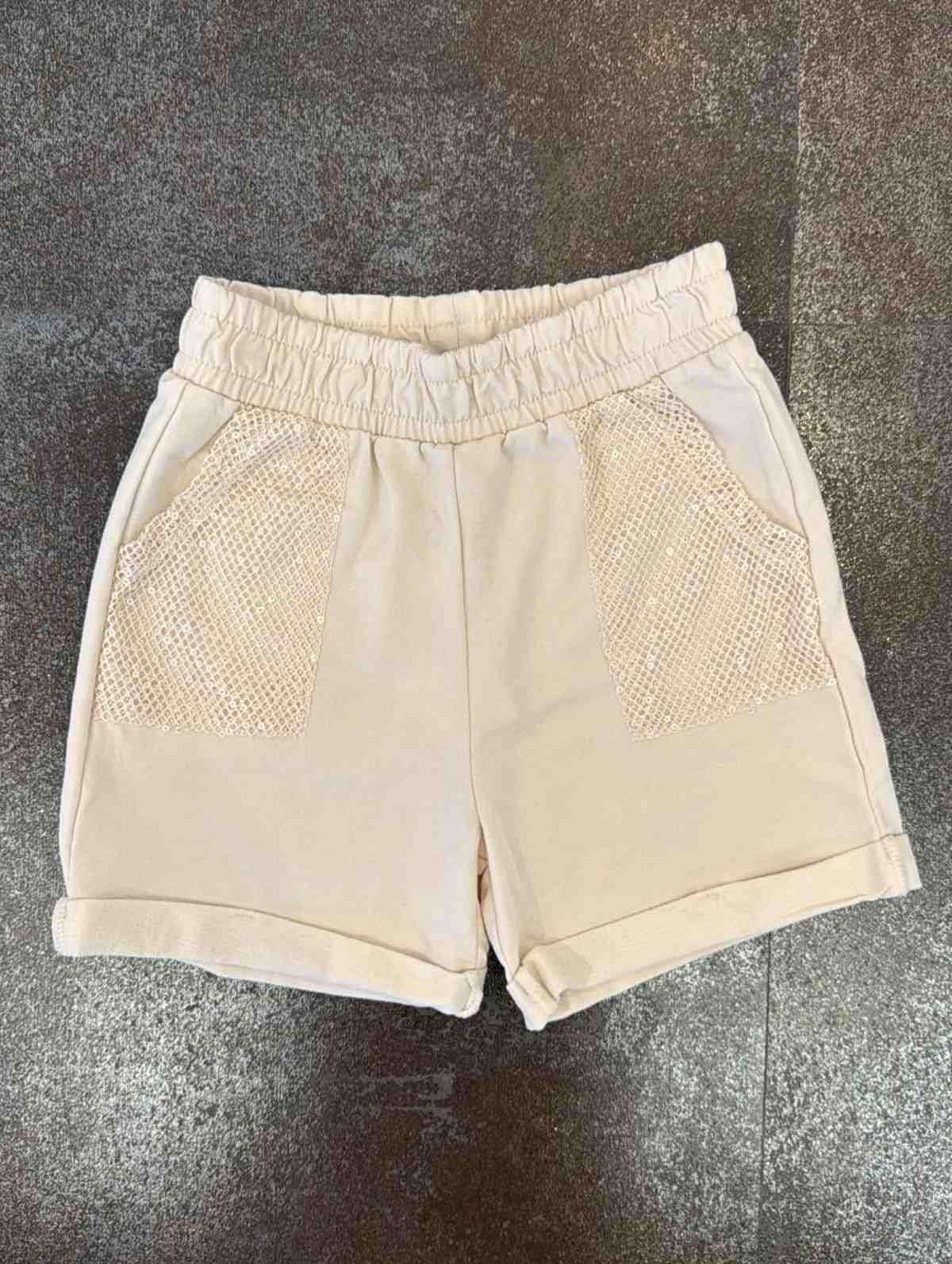 5-14 Yaş Kız Çocuk Cepleri Pullu Şort