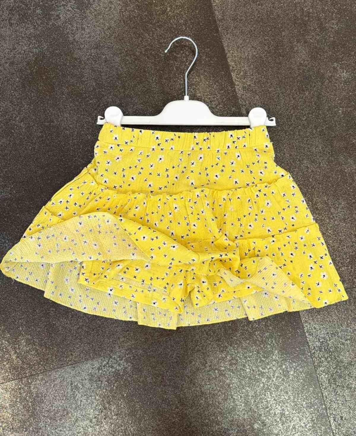 5-14 Yaş Kız Çocuk Çiçekli Şort Etek