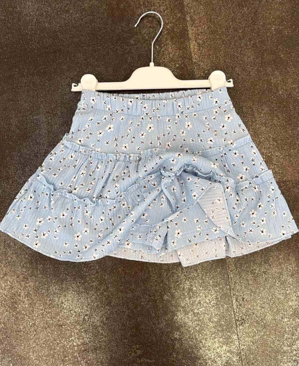 5-14 Yaş Kız Çocuk Çiçekli Şort Etek