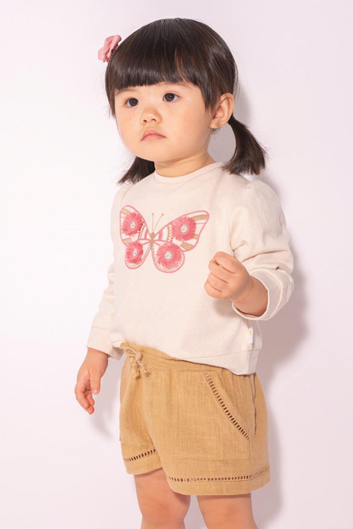 6-36 Ay Kız Bebek Keten Şort