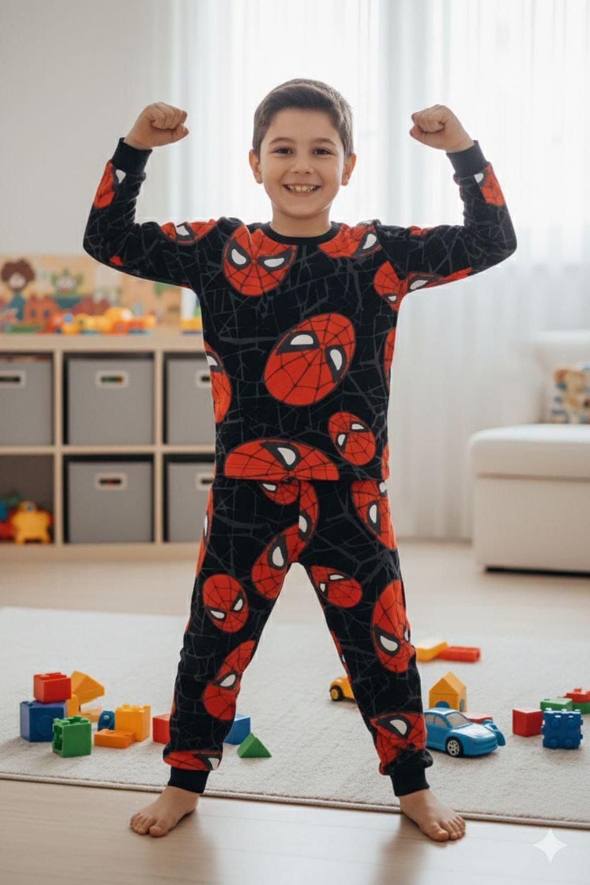 8-13 Yaş Erkek Çocuk Örümcek Adam  Pijama Takım