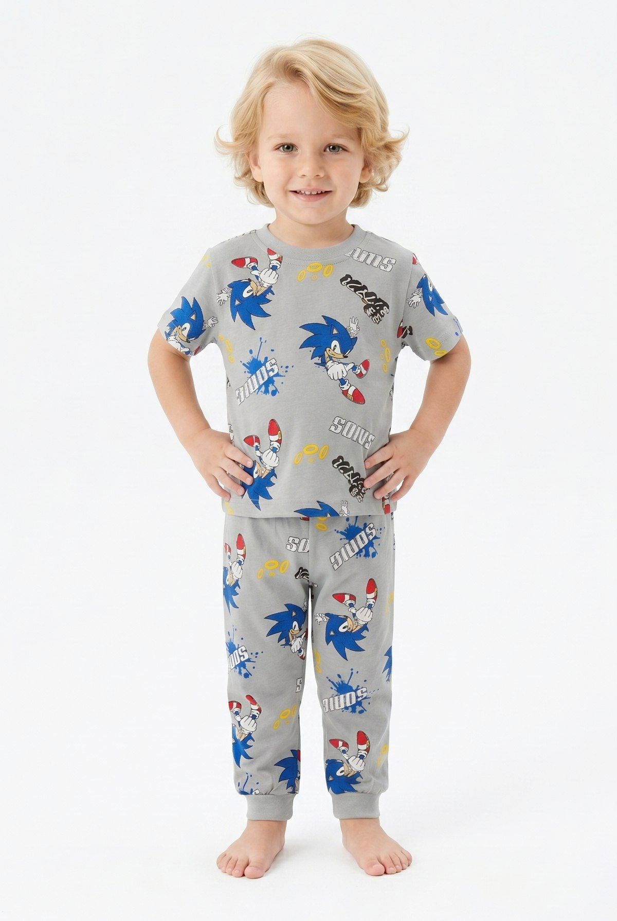 8-13 Yaş Erkek Çocuk Sonic Pijama Takım