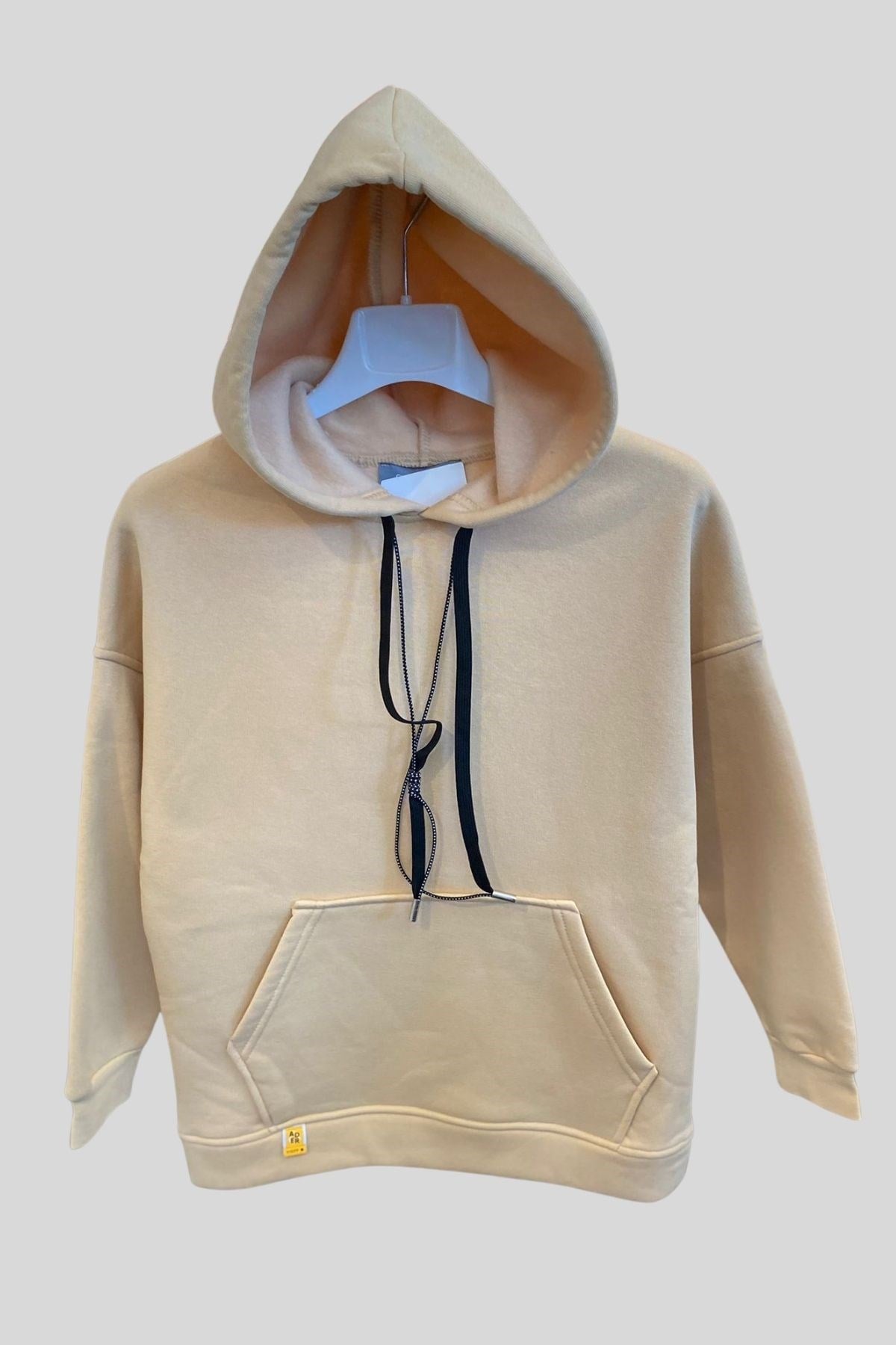 8-14 Yaş Kız Çocuk Kapüşonlu Sweatshirt Bej