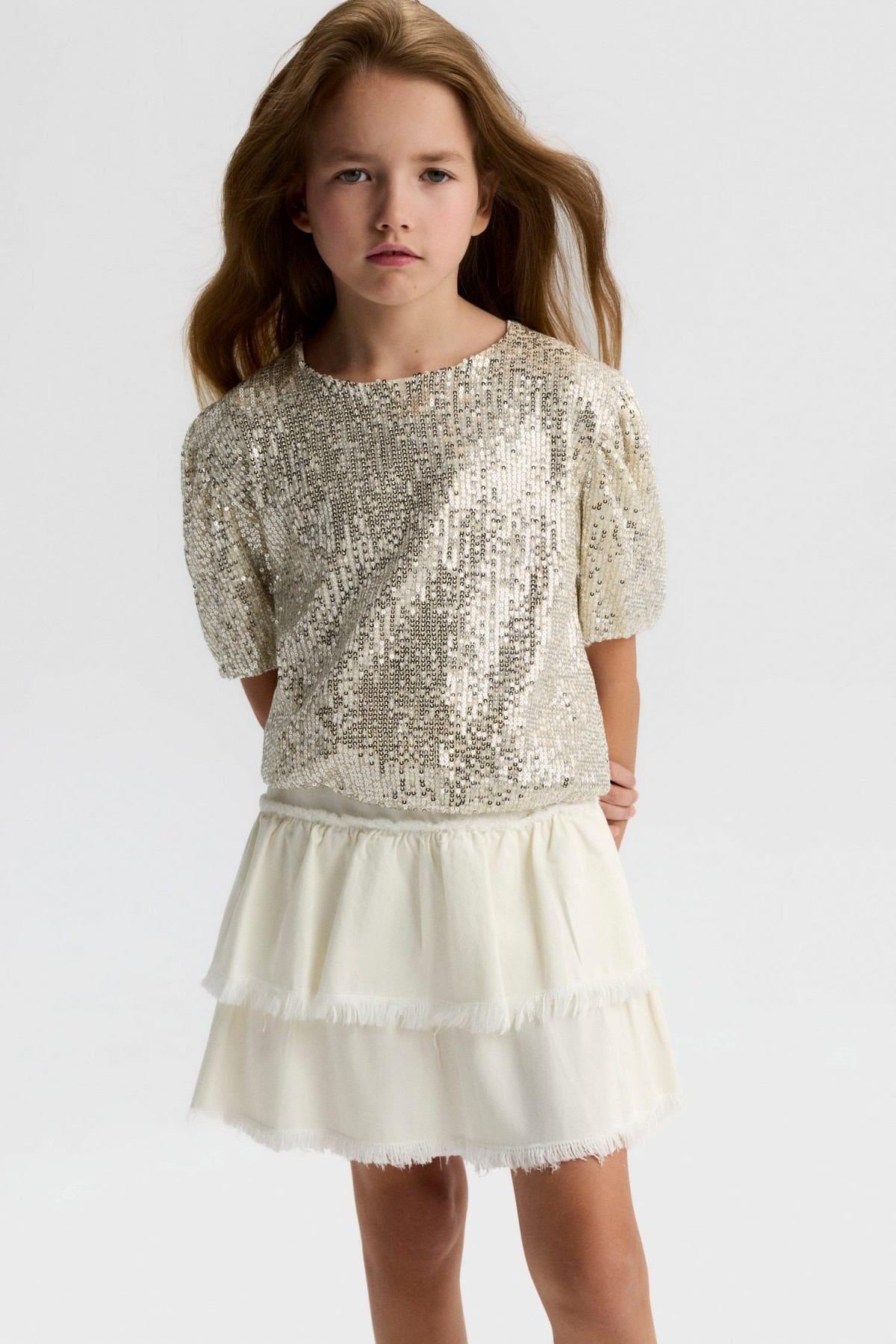 8-14 Yaş Kız Çocuk Katlı Etek