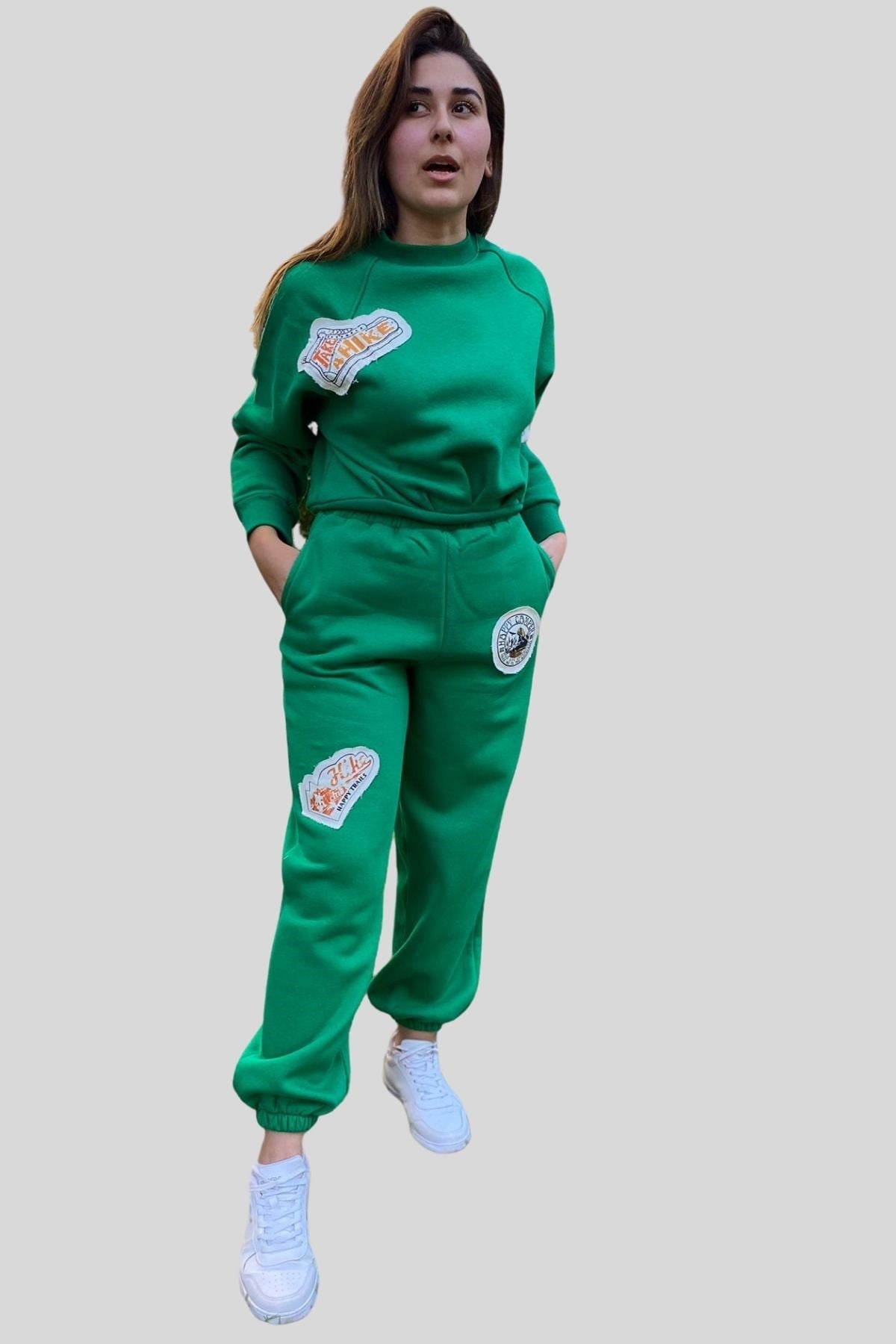 8-14 Yaş Kız Çocuk Sweat Yeşil