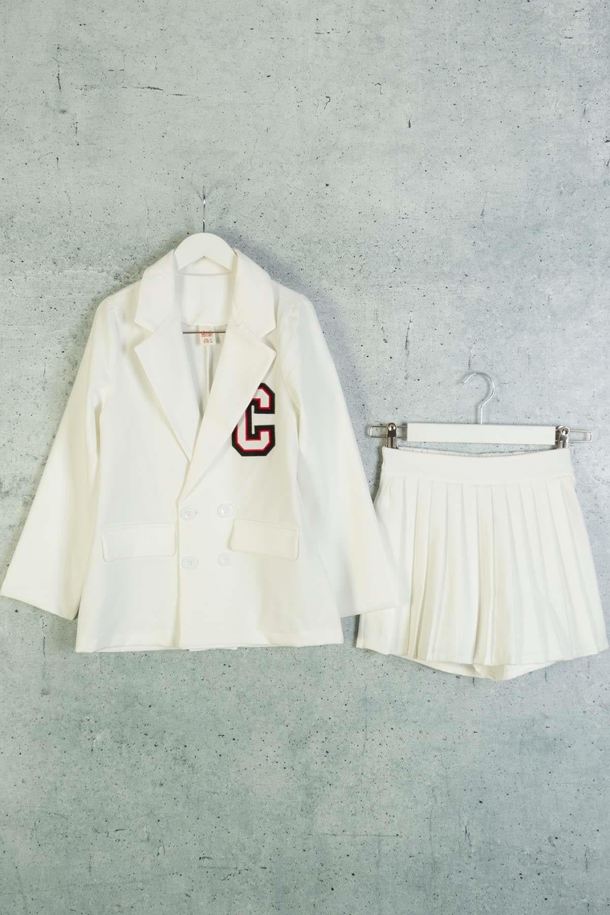 9-14 Yaş Kız Çocuk Blazer Şort Etek Takım