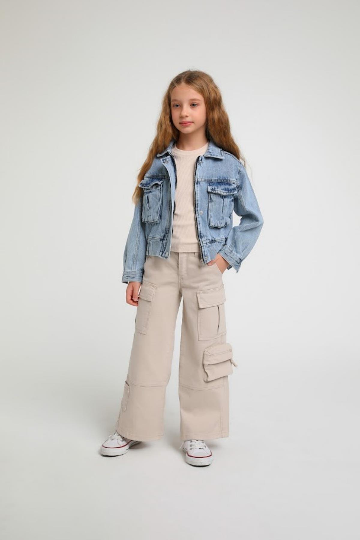 9-14 Yaş Kız Çocuk Denim Kot Ceket