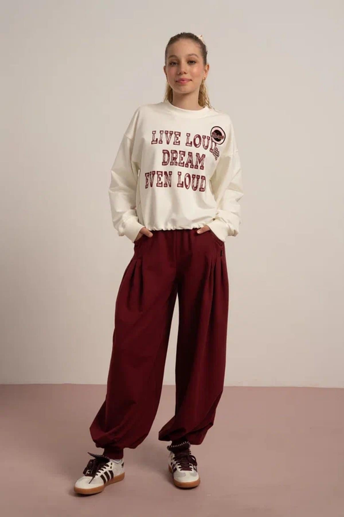 9-15 Yaş Kız Çocuk Baskılı Sweat