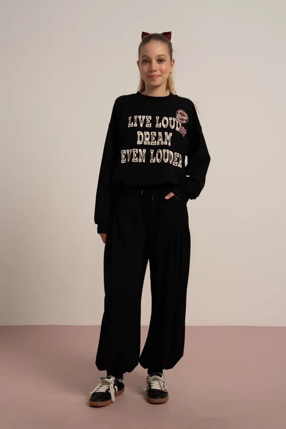 9-15 Yaş Kız Çocuk Baskılı Sweat