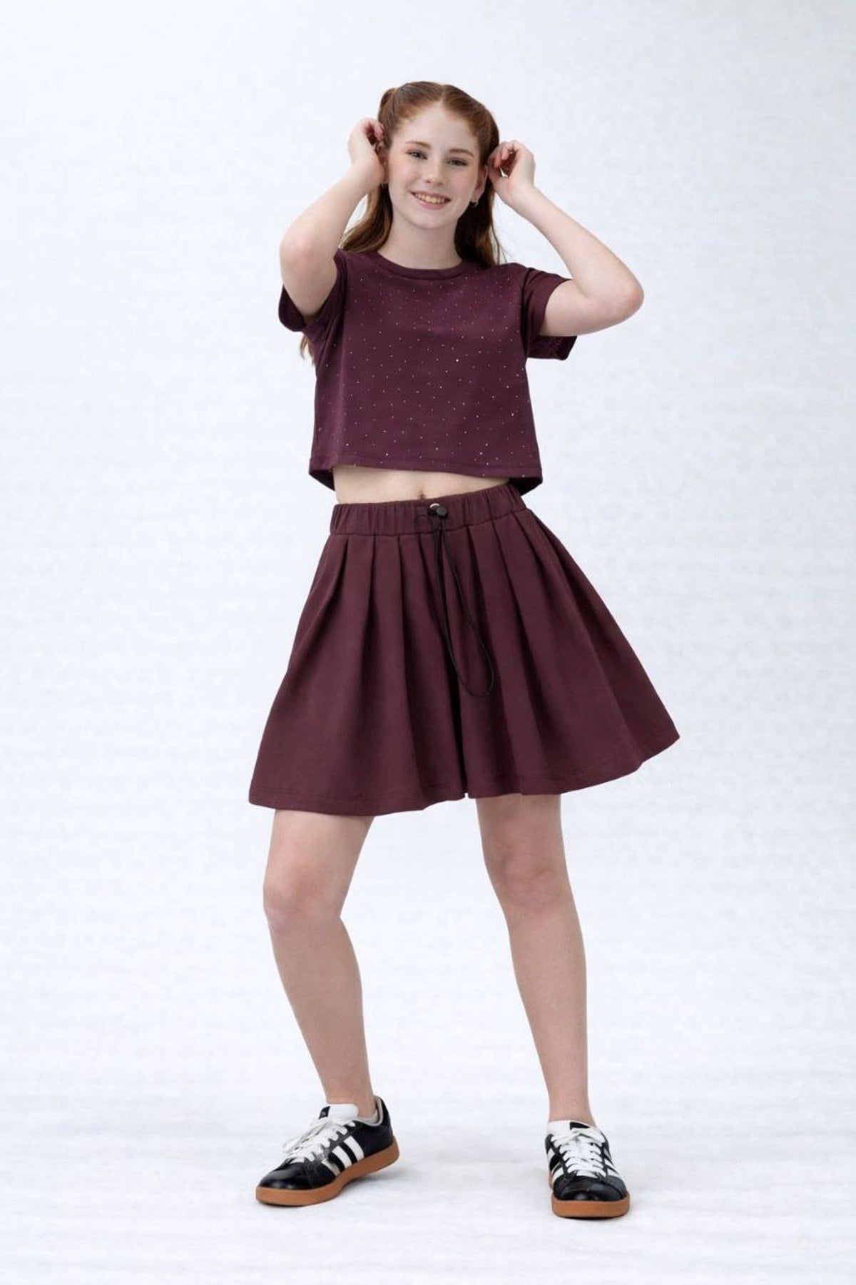 9-15 Yaş Kız Çocuk Pilili Şort