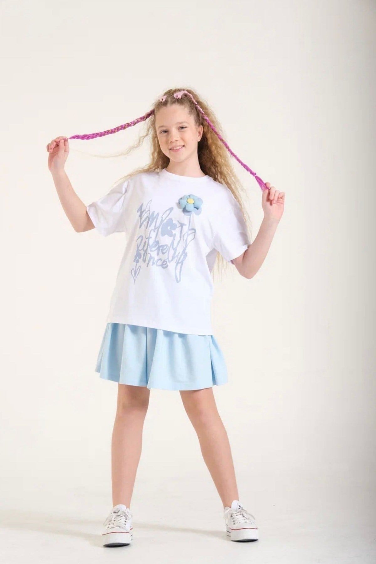 9-15 Yaş Kız Çocuk Pilili Şort