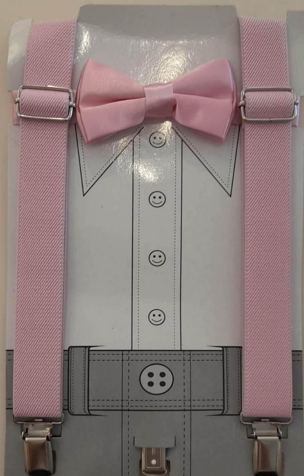 Erkek Çocuk Askı Ve Papyon Seti Pembe