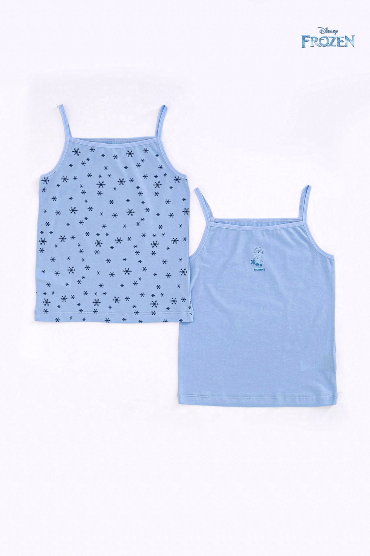 LSİANSLI FROZEN KIZ ÇOCUK İNCE ASKILI 2'Lİ ATLET SET