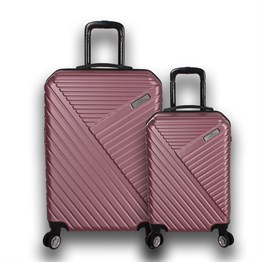 Troya Premium Abs 2'li Valiz Seti (Kabin ve Orta) Rose Gold