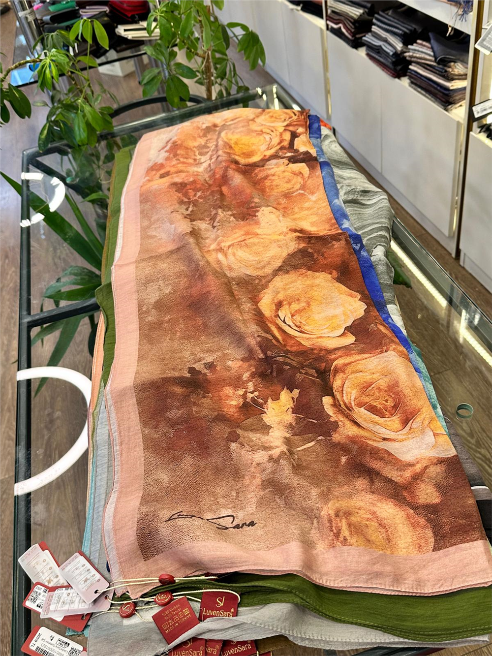 LUVEN SARA SUMMER ŞAL- LUVEN SARA %30İPEK %70 PAMUK ŞAL