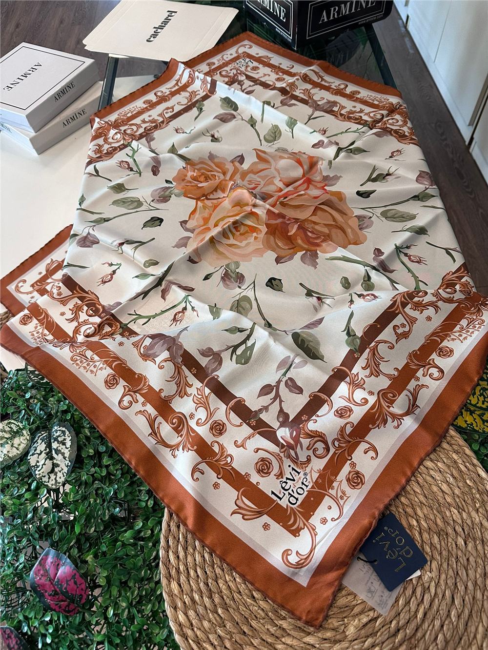 %100 İPEK TWİL EŞARP