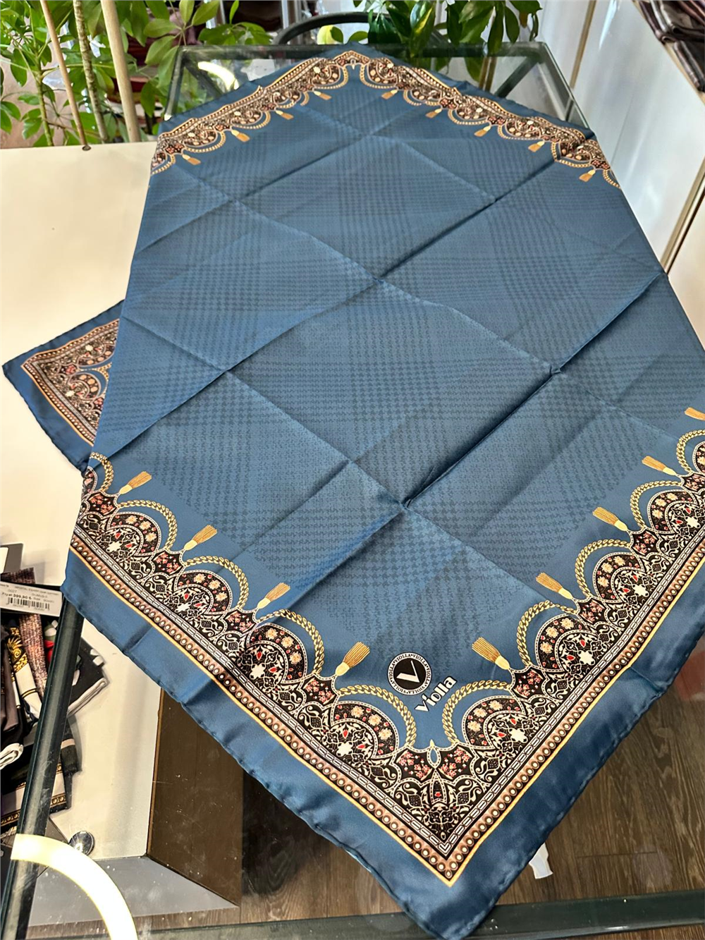 VİSSONA ÖZEL ÜRETİM VİOLLA TWİL-VUAL EŞARP