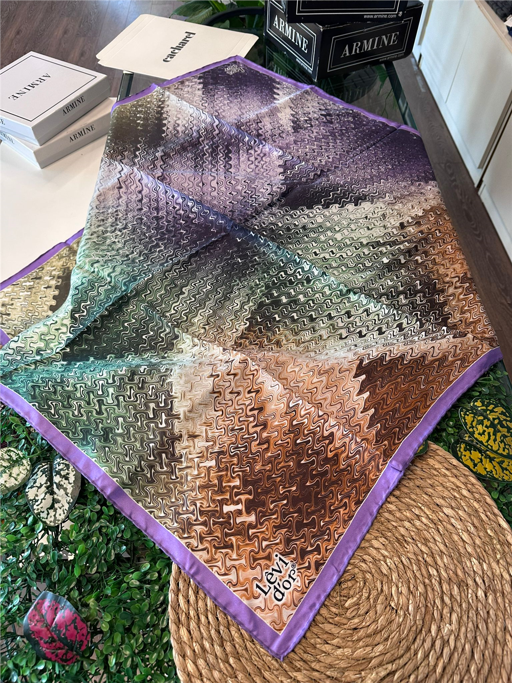 %100 İPEK TWİL EŞARP