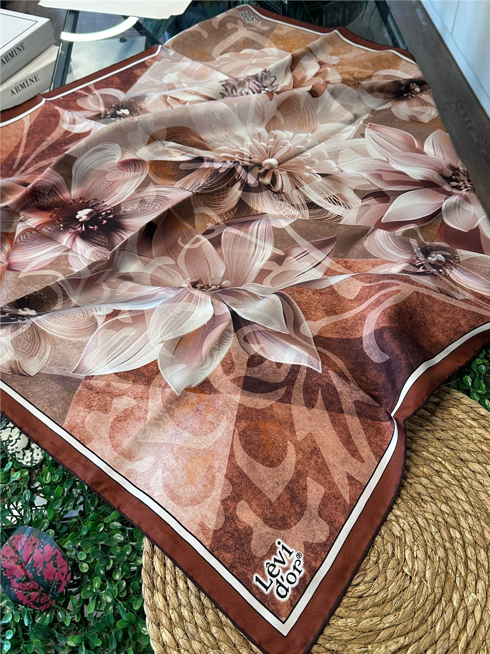 %100 İPEK TWİL EŞARP