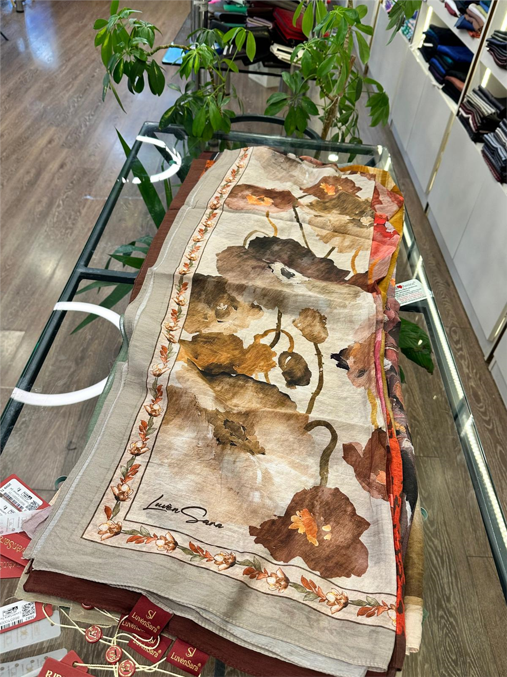 LUVEN SARA SUMMER ŞAL- LUVEN SARA %30İPEK %70 PAMUK ŞAL