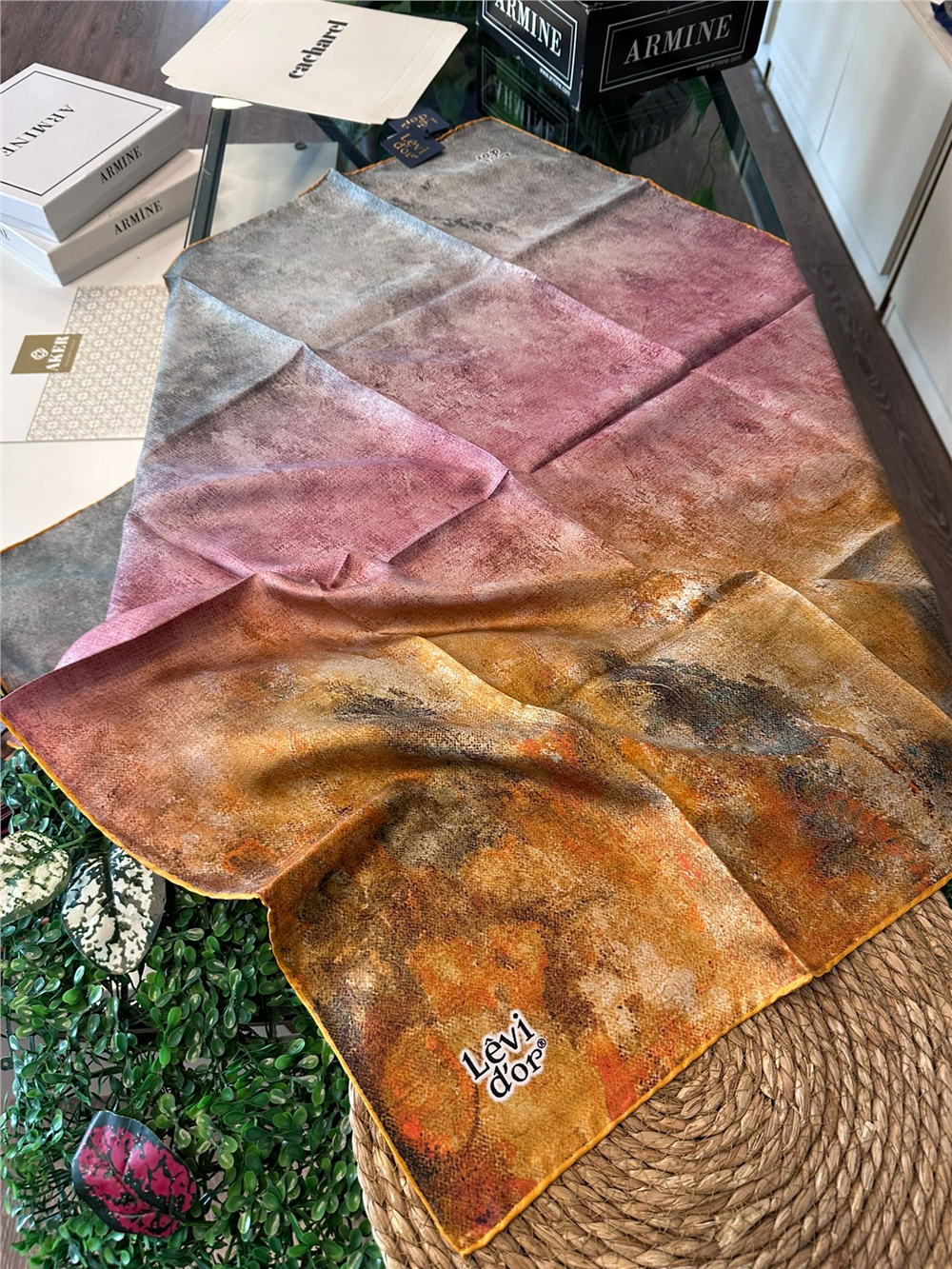 %100 İPEK TWİL EŞARP