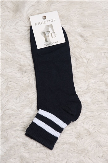 Erkek Çizgili Soket Çorap ( 39-45 Uyumludur) Lacivert