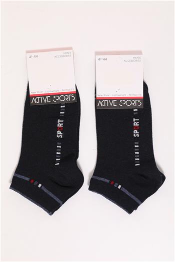 Erkek İkili Patik Çorap(40-45 Beden Aralığında Uyumludur) Lacivert 496302