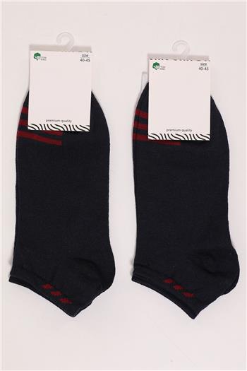 Erkek İkili Patik Çorap(40-45 Beden Aralığında Uyumludur) Lacivert 496286