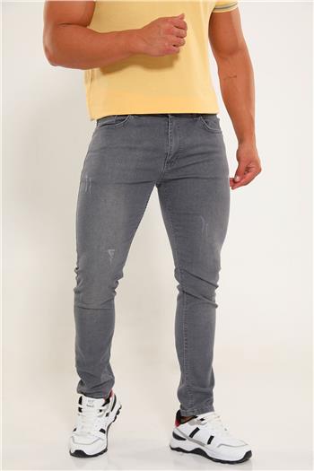 Erkek Tırnaklı Likralı Jeans Pantolon Gri 498710