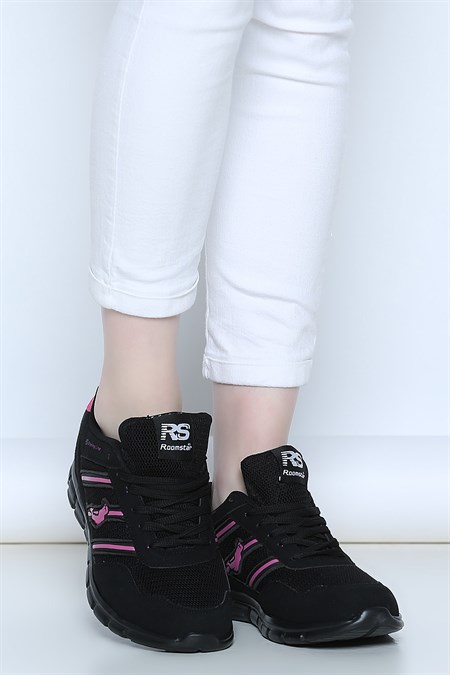 Siyah Bağcıklı Bayan Spor Ayakkabı 209002