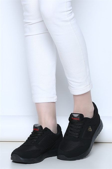 Siyah Bağcıklı Bayan Spor Ayakkabı 208949