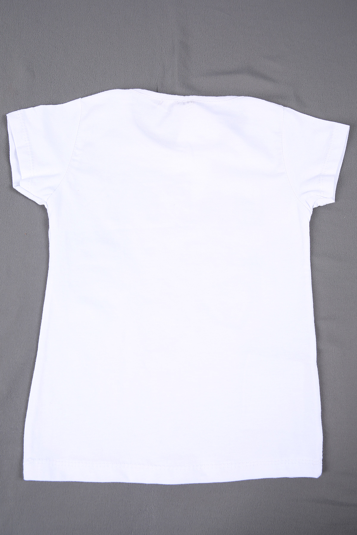 Beyaz Baskılı Kız Çocuk T-shirt 378976- tozlu.com