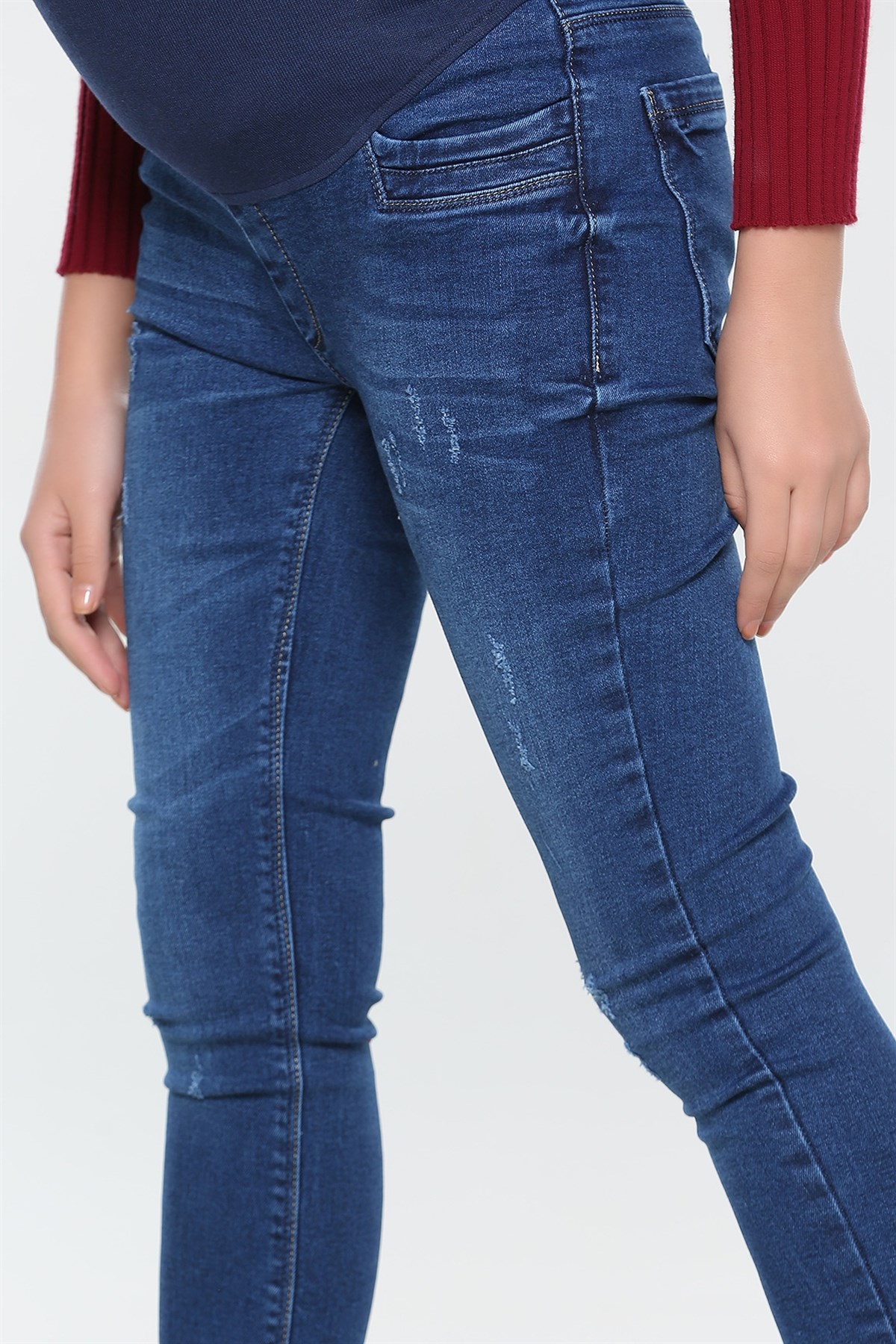 Lacivert Hamile Jean Pantolonu 275740- tozlu.com