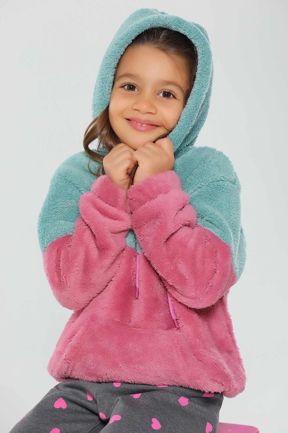 Mint Kapüşonlu Kız Çocuk Polar Sweatshirt 418434- tozlu.com