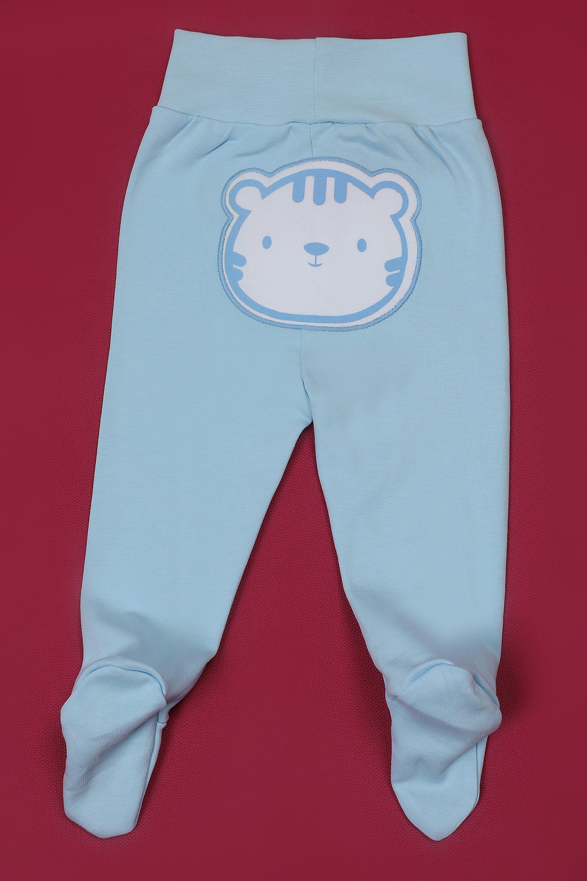 Mavi Kendinden Çoraplı Erkek Bebek Pijama