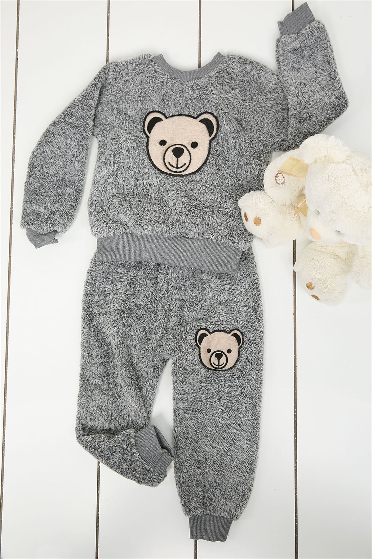 Baskılı Peluş Erkek Çocuk Pijama Takımı