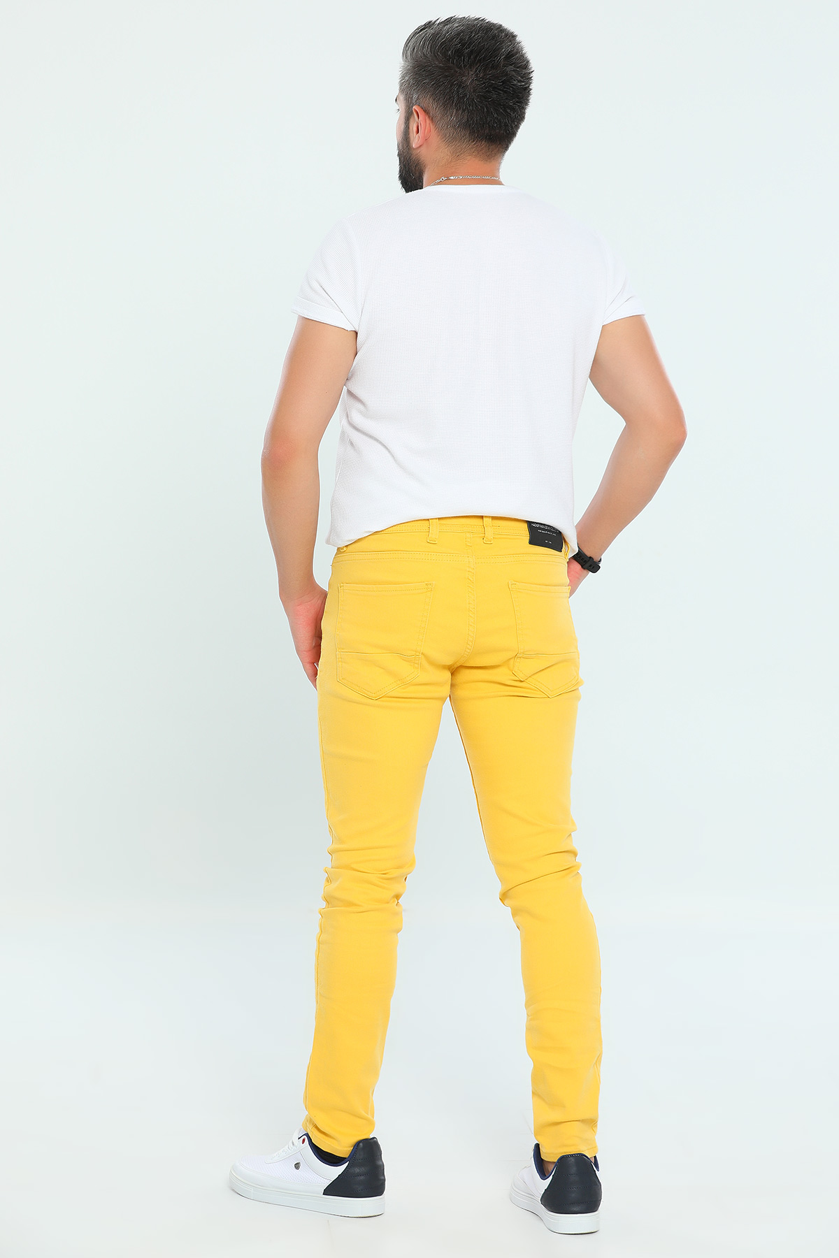 Sarı Slim Fit Erkek Jean Pantolon